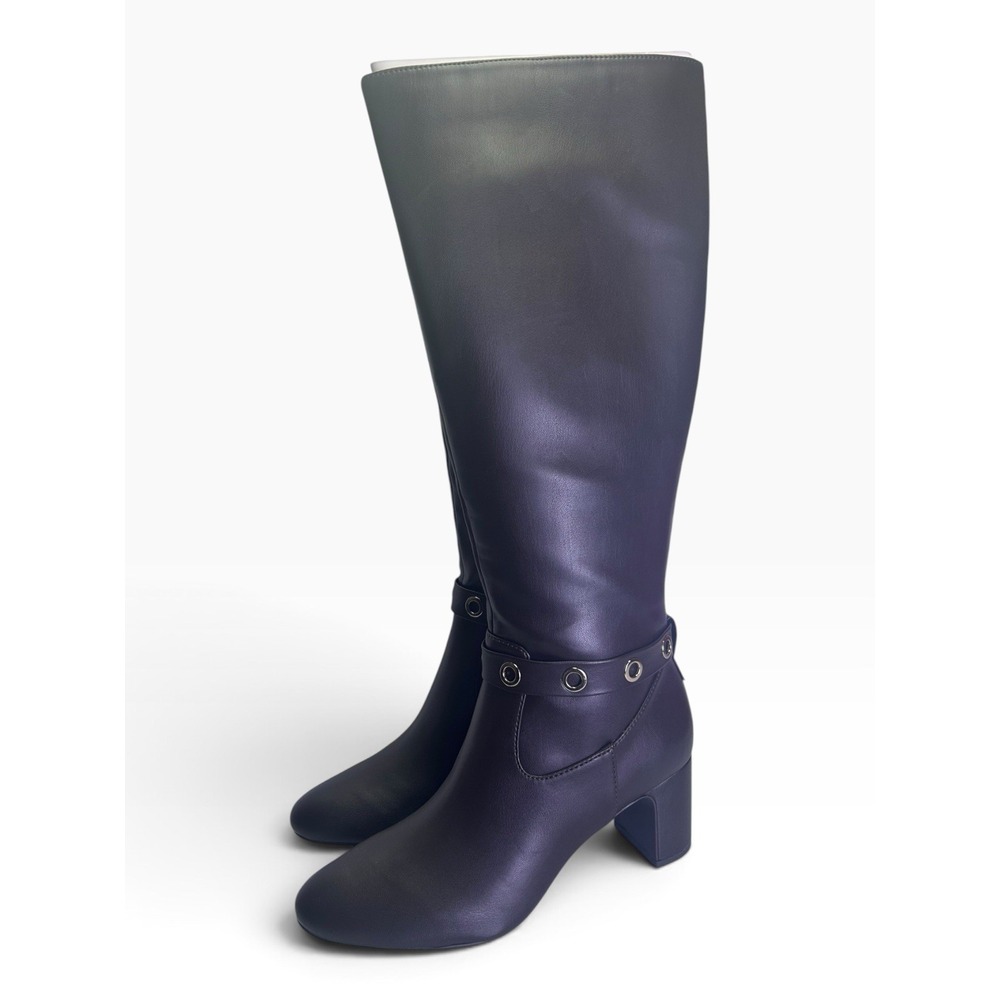LifeStride Tansy Womens Heeled Knee High Boots Size 8.5 M Brown Grommet NIB